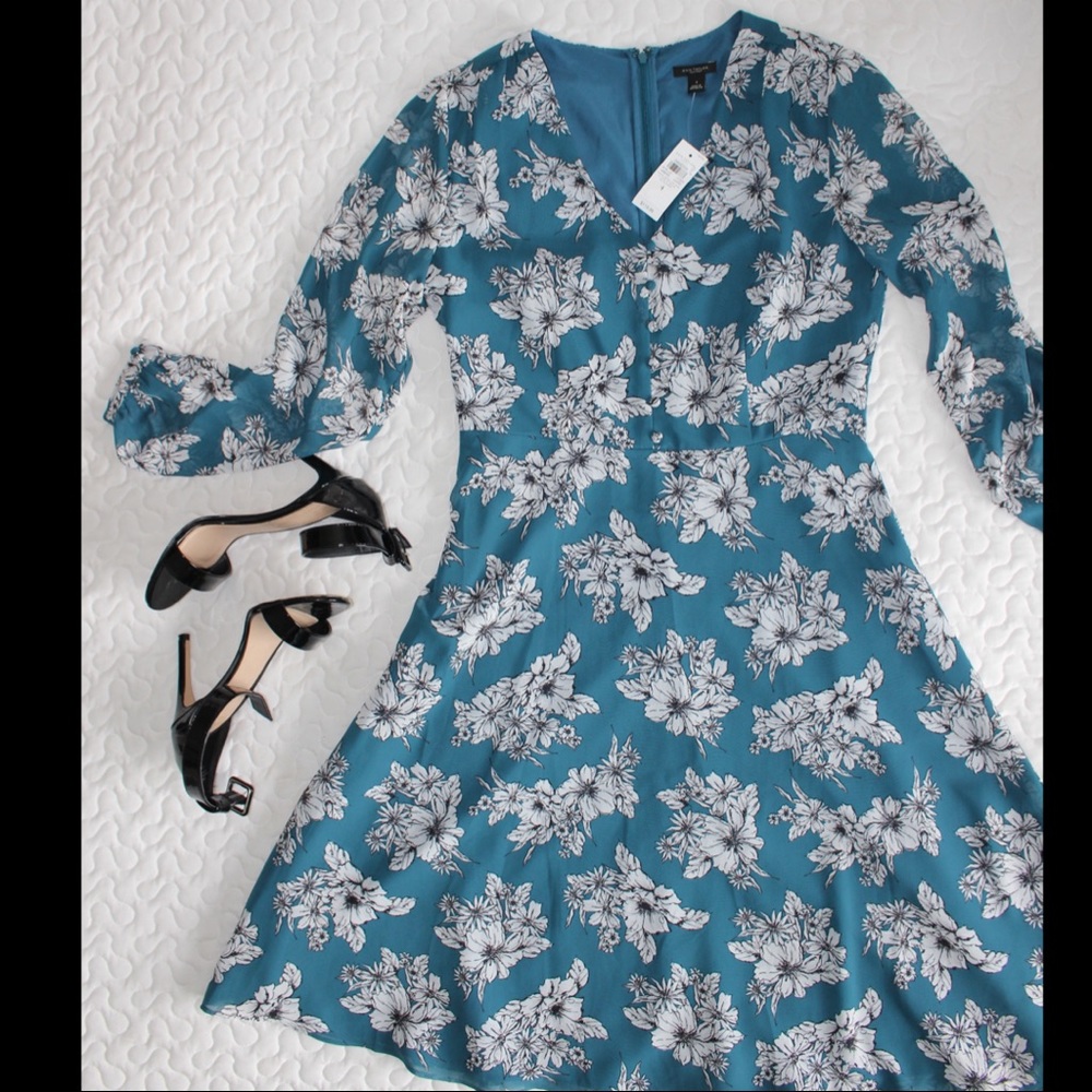 Ann Taylor Floral v-neck dress